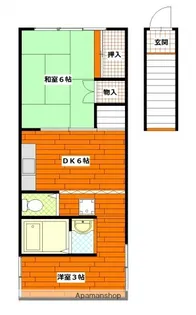己斐本町貸家【2階】の間取り