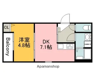 広島県広島市西区草津南1丁目【アパート】の間取り