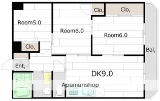 広島県広島市安佐南区川内5丁目【マンション】の間取り