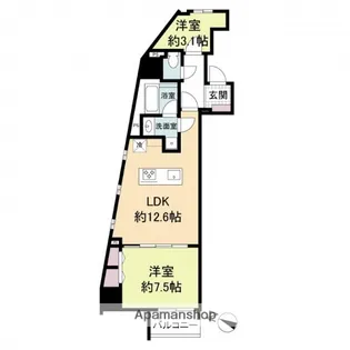 広島県広島市東区上大須賀町【マンション】の間取り