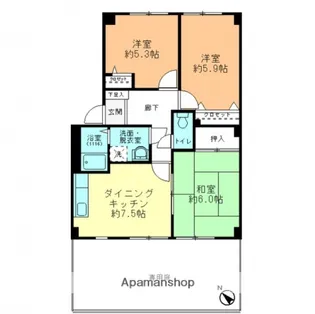 広島県広島市南区仁保1丁目【マンション】の間取り