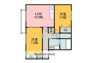 広島県広島市安佐南区長束3丁目【アパート】の間取り
