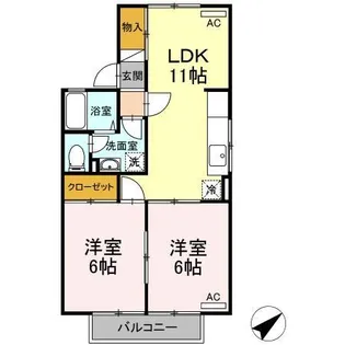 セジュール助信【2階】の間取り