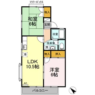シャンブル岡田【2階】の間取り