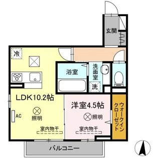 Onewide山本【1階】の間取り