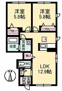 広島県広島市安佐北区上深川町【アパート】の間取り