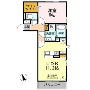 カムクワット戸坂【2階】の間取り