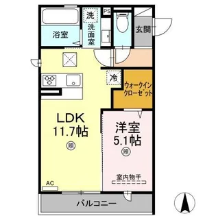 CLAIR楽々園【1階】の間取り