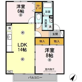 ルミエール倉本【1階】の間取り