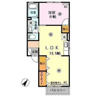 セジュール大町西【1階】の間取り