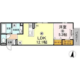 DーROOM楽々園【2階】の間取り