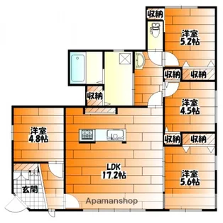 広島県広島市安佐南区山本新町4丁目【アパート】の間取り