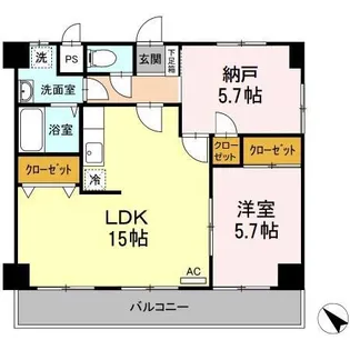 アンジェ祇園【101号室】の間取り