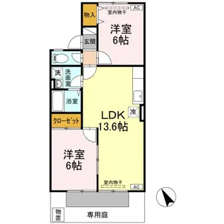 セジュール安東【103号室】の間取り