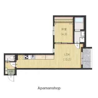 広島県広島市南区宇品海岸2丁目【アパート】の間取り