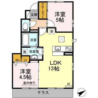 フ ミール 5号館【1階】の間取り