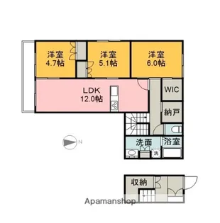 広島県広島市安佐北区可部3丁目【マンション】の間取り