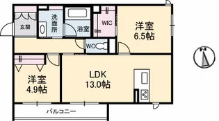 広島県広島市安佐南区東野3丁目【アパート】の間取り