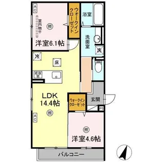 チェリーカーサ西原【1階】の間取り