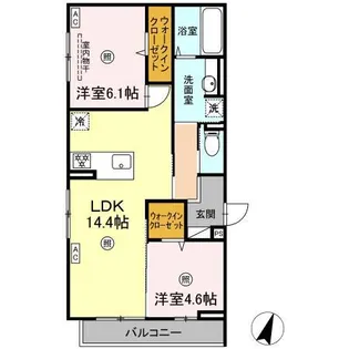 チェリーカーサ西原【3階】の間取り