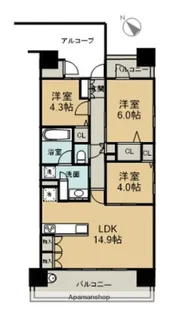 広島県広島市西区己斐本町1丁目【マンション】の間取り