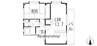 広島県広島市安佐北区亀山2丁目【マンション】の間取り