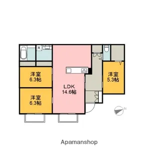 広島県広島市南区東雲本町2丁目【マンション】の間取り