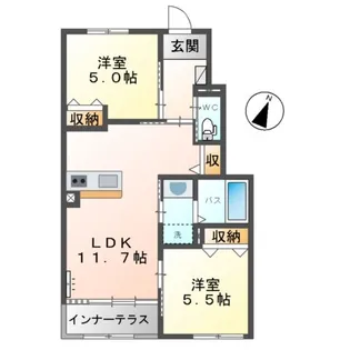 カーサ牛田本町【1階】の間取り