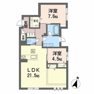 広島県広島市安佐南区西原6丁目【マンション】の間取り