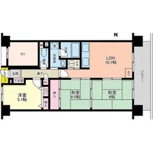 ダイアパレスパークサイド府中【3階】の間取り