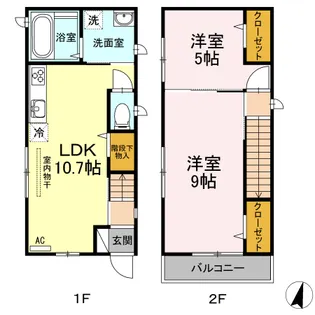 広島県広島市東区愛宕町【テラスハウス】の間取り