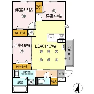 カーサ平良【1階】の間取り