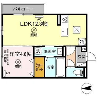 フェリーチェ亀山 A棟【1階】の間取り