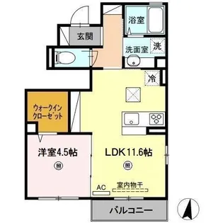 メゾン・ド・ビーエー【1階】の間取り