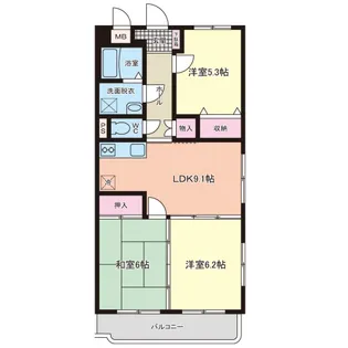 堂ヶ迫ますい【301号室号室】の間取り
