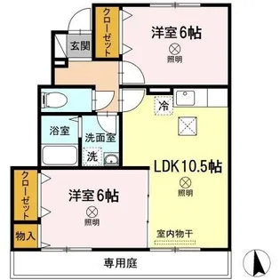 花音 B棟【1階】の間取り