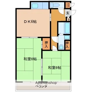 メゾンドシャンティイ舟入【3階】の間取り