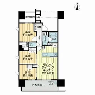 ザ・ライオンズ横川【7階】の間取り