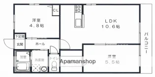 プライムリュクスフラット【1階】の間取り