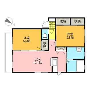 広島県広島市佐伯区三筋1丁目【アパート】の間取り
