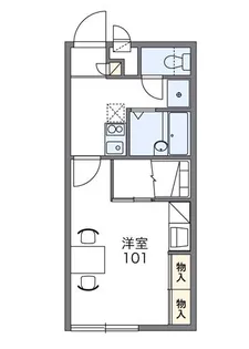 レオパレスアクシス【1階】の間取り