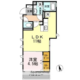 広島県広島市安佐南区伴東4丁目【アパート】の間取り