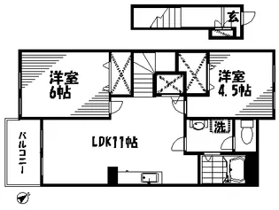 ミレニアム風【2階】の間取り