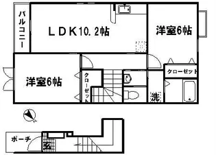 シャトーKINKI C【2階】の間取り