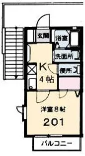 広島県広島市東区矢賀3丁目【アパート】の間取り