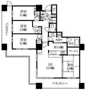アーバンビューグランドタワー【28階】の間取り