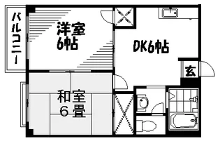 エルディム天王【1階】の間取り