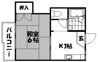 広島県広島市東区牛田中2丁目【アパート】の間取り