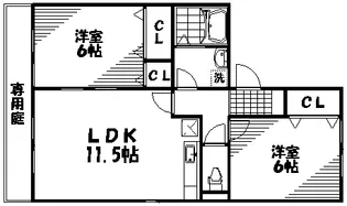 リヴェールアン【2階】の間取り