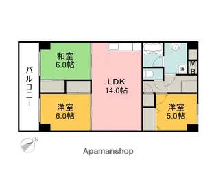 広島県広島市西区己斐本町3丁目【マンション】の間取り